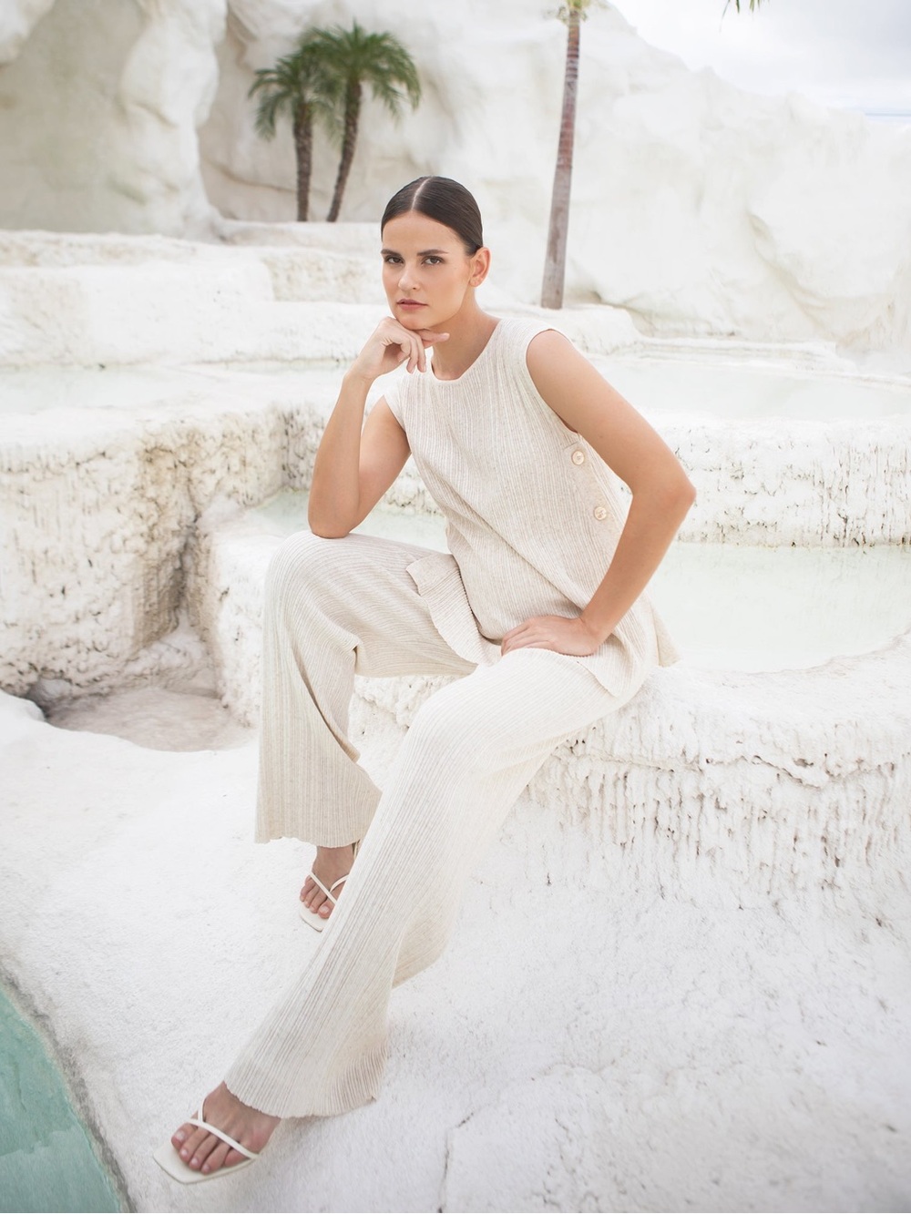 SOON MATERNITY | Linen Knit Beige Pants - Picture 5 of 10